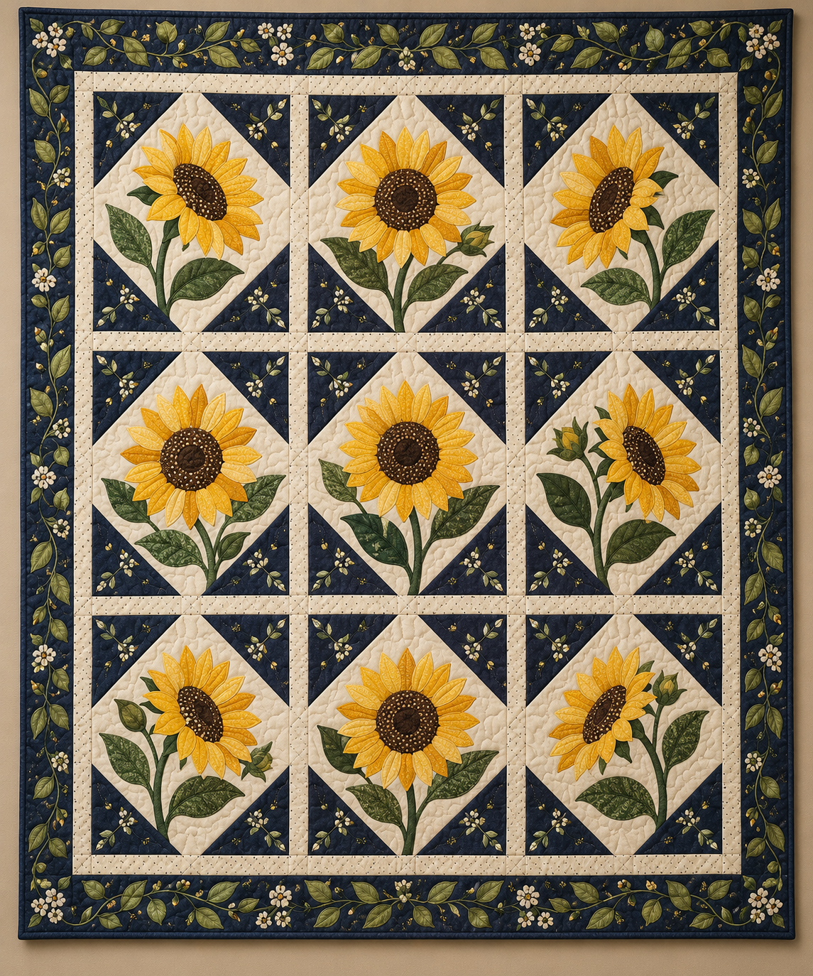 Sunflower Lantern Garden TD101026053 Quilt Blanket