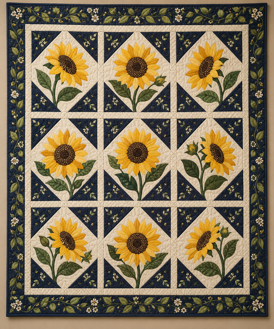 Sunflower Lantern Garden TD101026053 Quilt Blanket