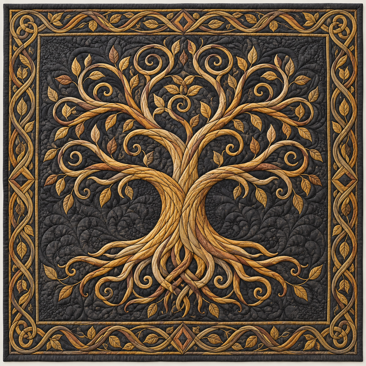 Golden Roots Tree Of Life TD141026510 Quilt Blanket