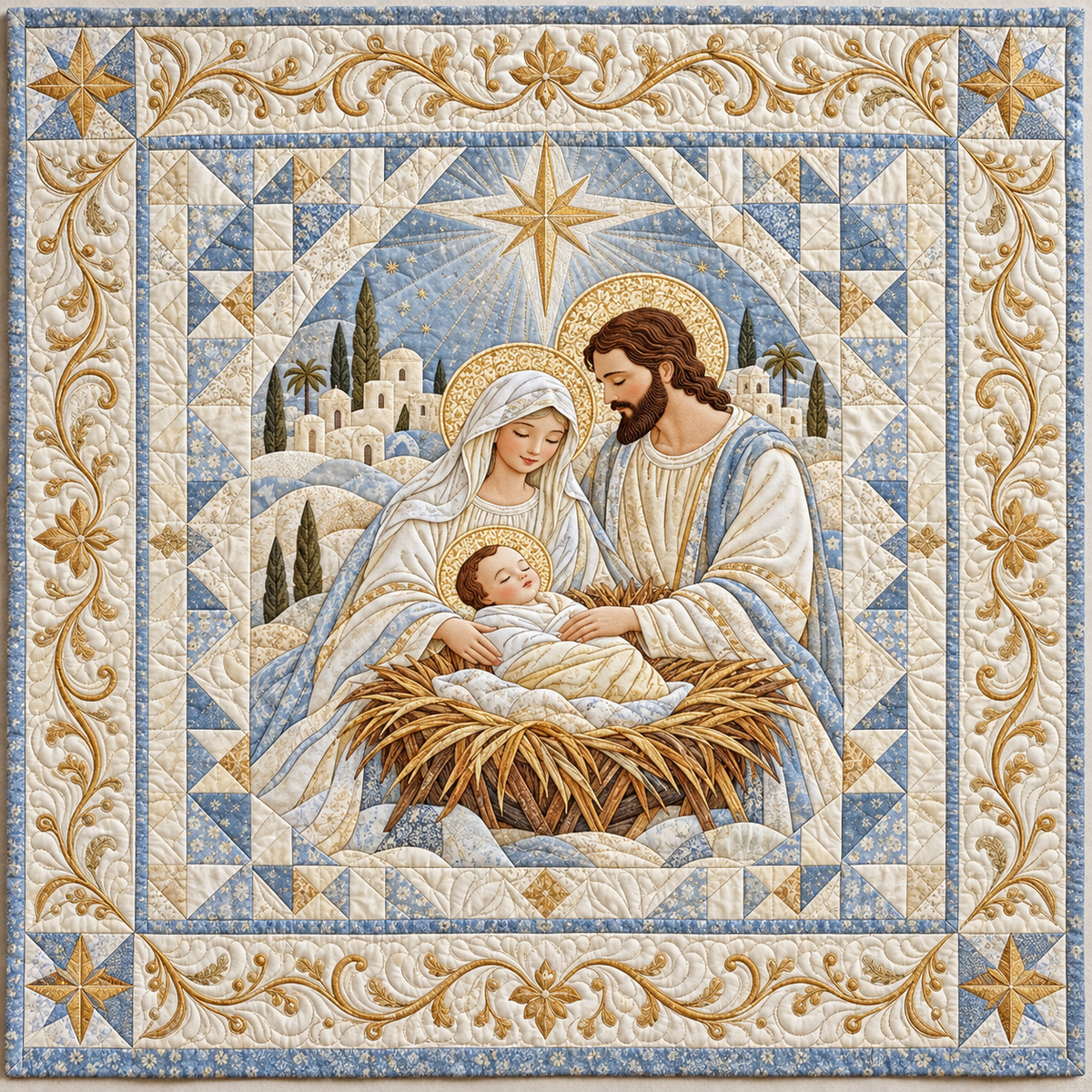 Bethlehem Ivory Starlight TD141026511 Quilt Blanket