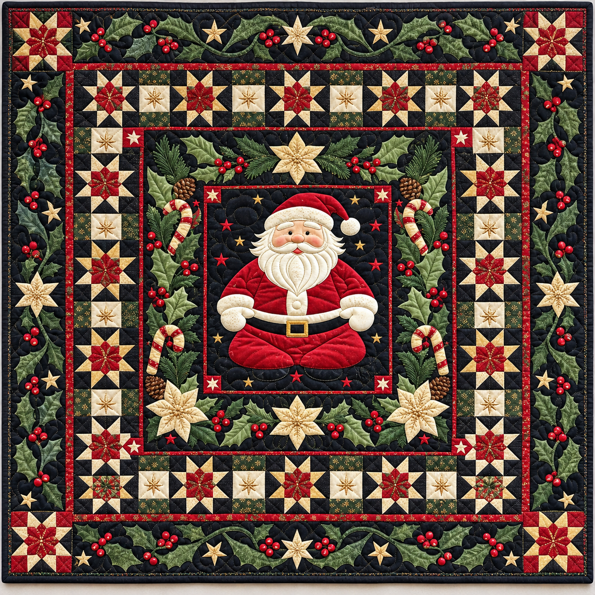 Santa Holly Starlight TD141026518 Quilt Blanket