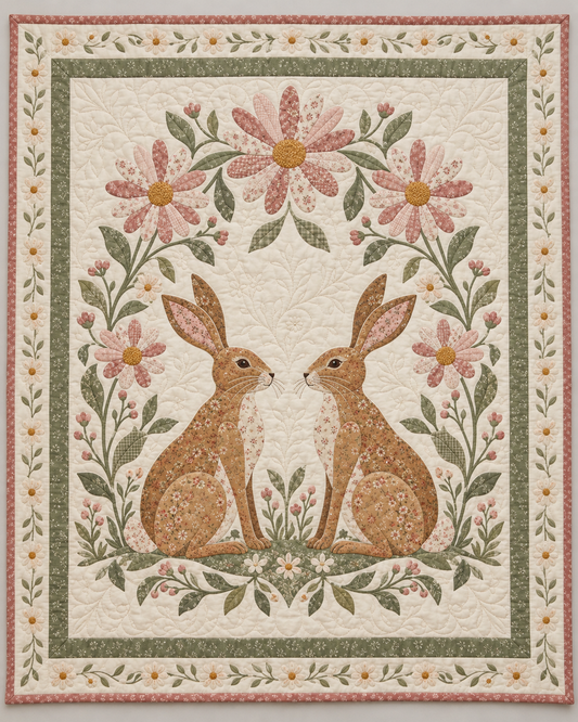 Meadow Hare Garland TD101026011 Quilt Blanket