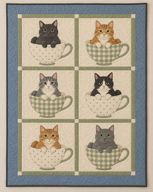 Teacup Cats TD101026016 Quilt Blanket