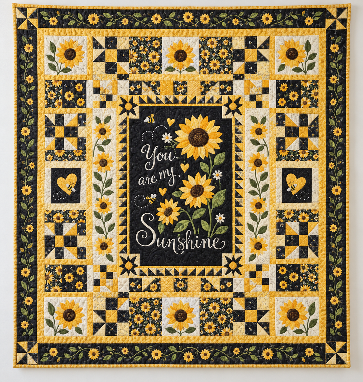 Sunshine Sunflower Patchwork TD141026021 Quilt Blanket