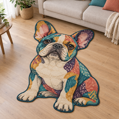 Rainbow Frenchie TD131026022 Custom Shape Area Rug
