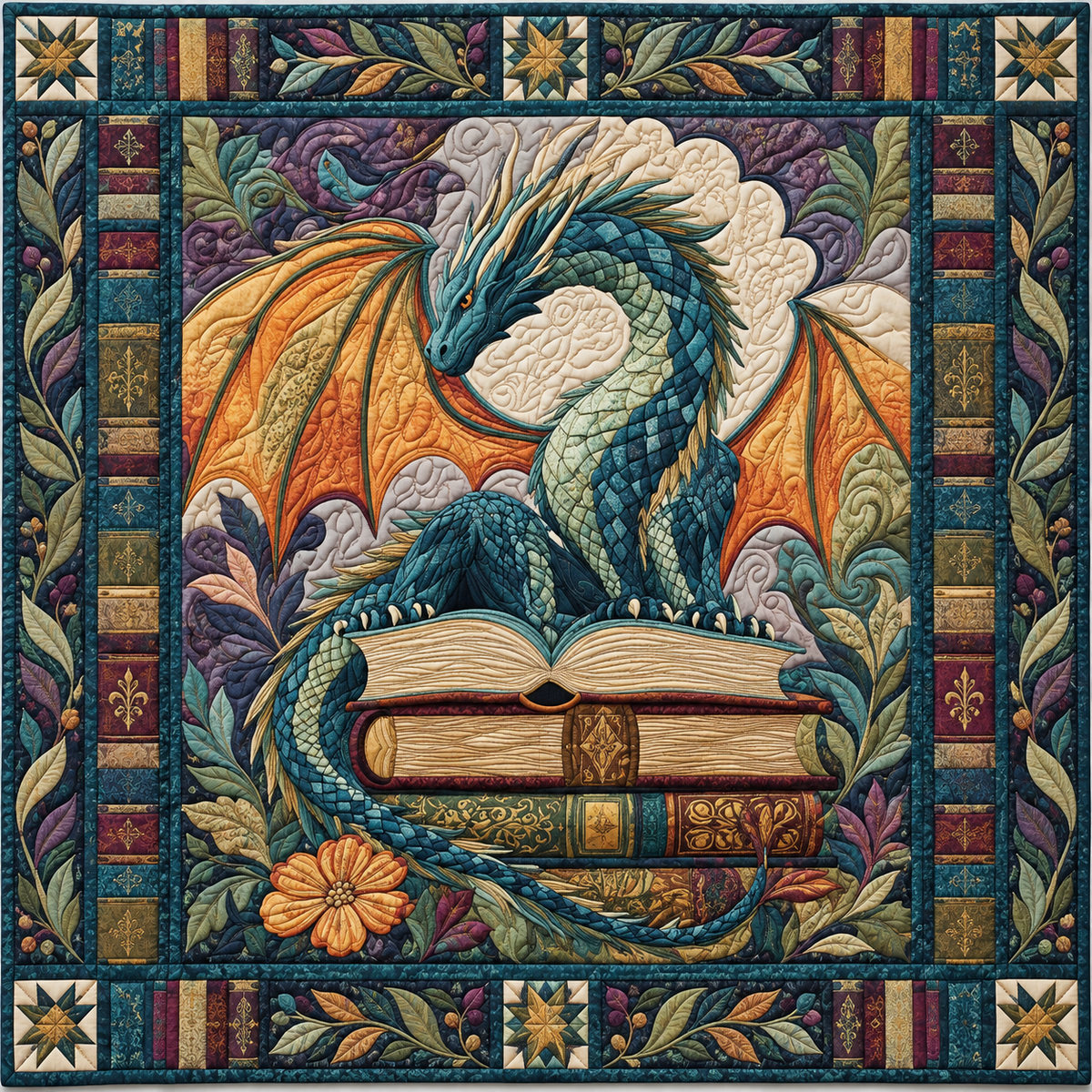 Twilight Dragon Library TD141026525 Quilt Blanket