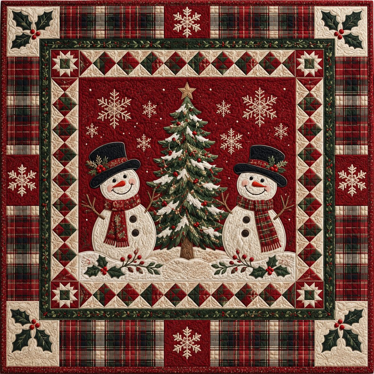 Plaid Snowman Christmas TD141026535 Quilt Blanket