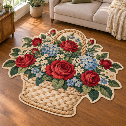 Heirloom Flower Baskets TD131026043 Custom Shape Area Rug
