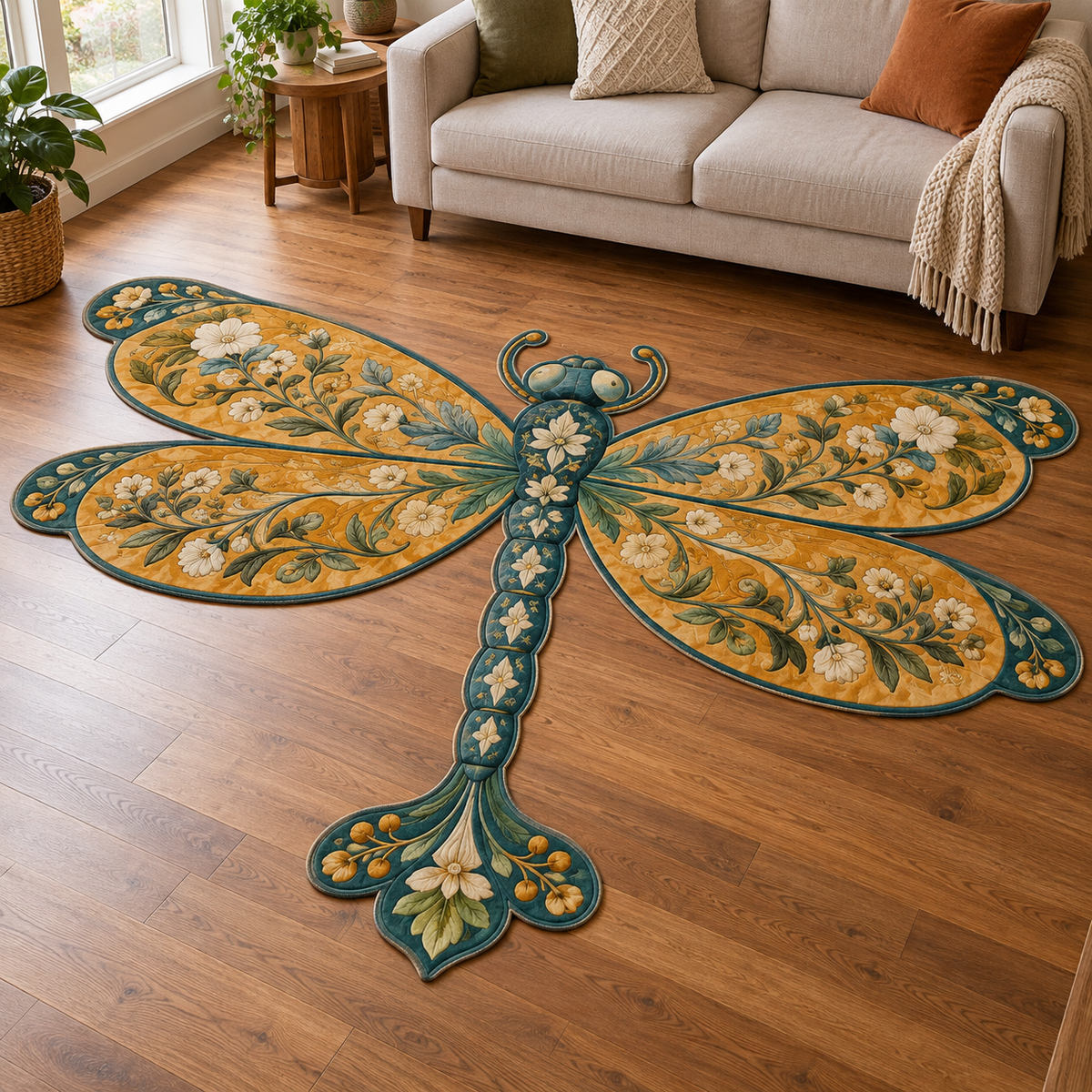 Golden Dragonfly TD131026044 Custom Shape Area Rug