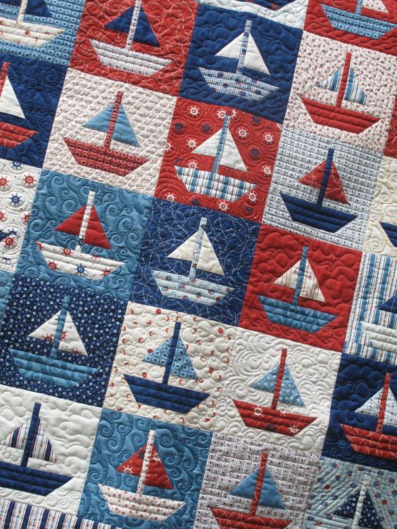 Sea Boat CLA080424021 Quilt Blanket