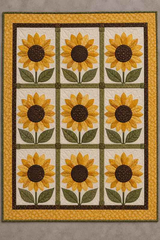 Sunflower Courtyard TD101026061 Quilt Blanket