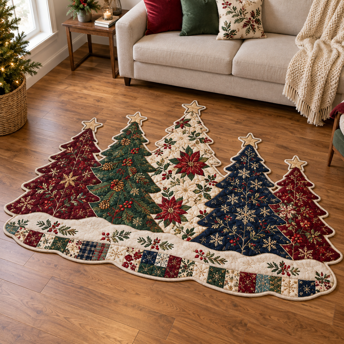 Patchwork Evergreen Village TD131026050 Custom Shape Area Rug