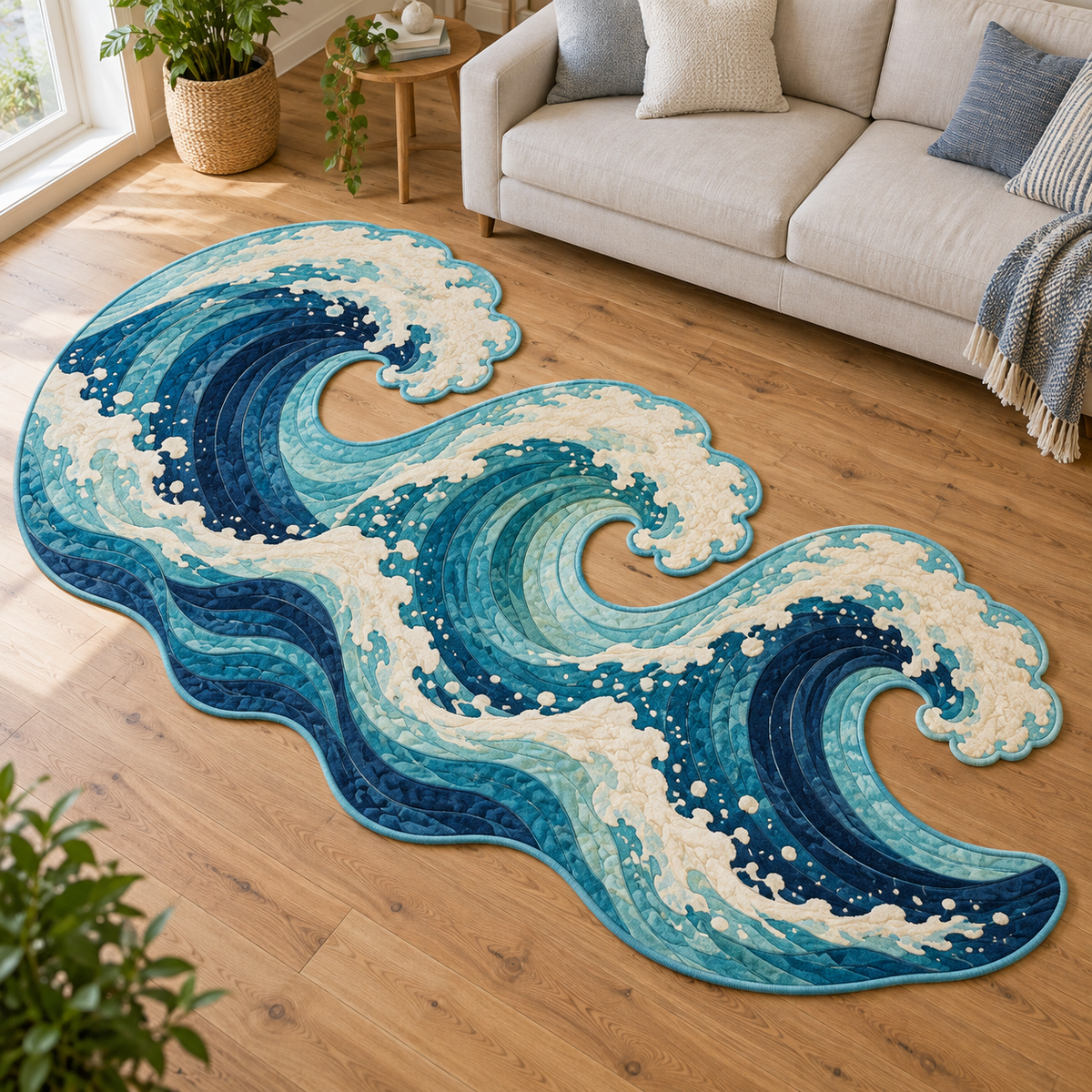 Ocean Curl TD131026055 Custom Shape Area Rug