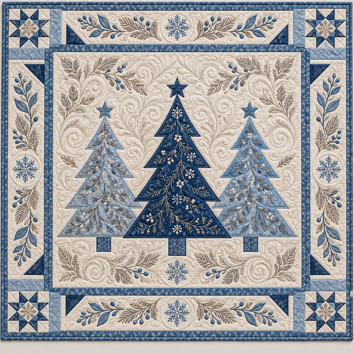 Blue Winter Trees TD141026556 Quilt Blanket