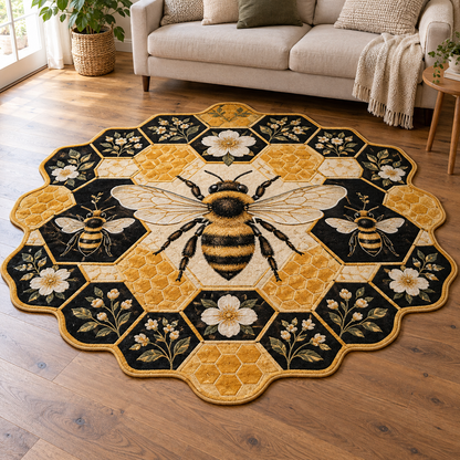 Honeycomb Bee Meadow TD131026056 Custom Shape Area Rug