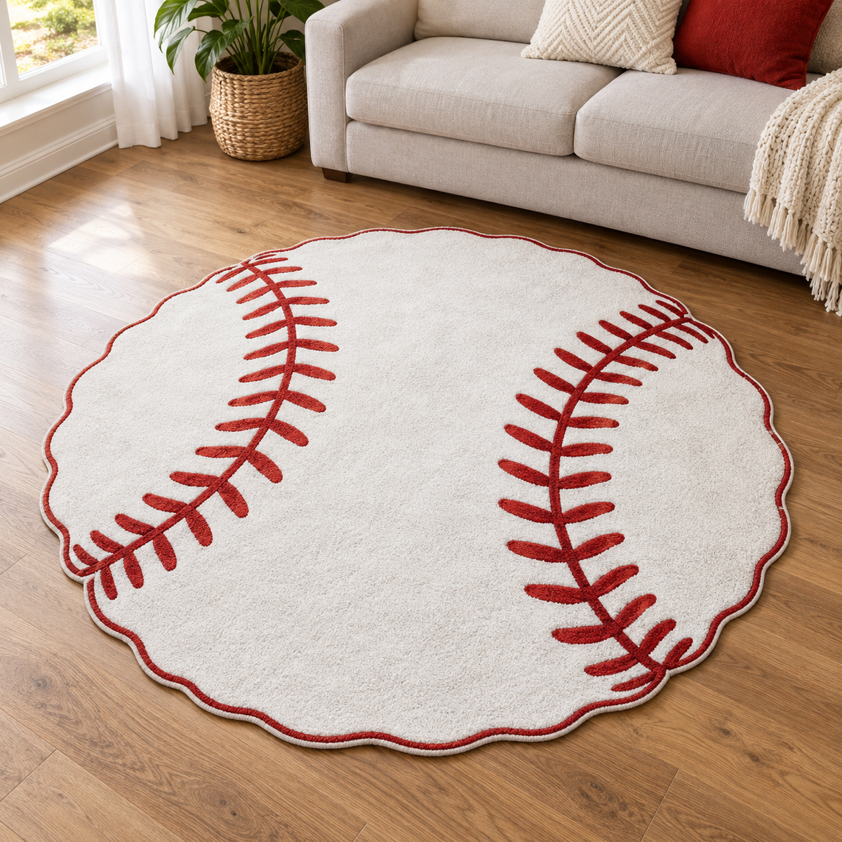 Baseball Stitch TD131026059 Custom Shape Area Rug