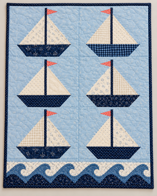 Coastal Sailboats TD101026015 Quilt Blanket