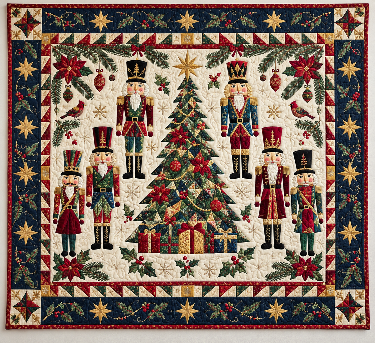 Nutcrackers And Golden Stars TD141026060 Quilt Blanket