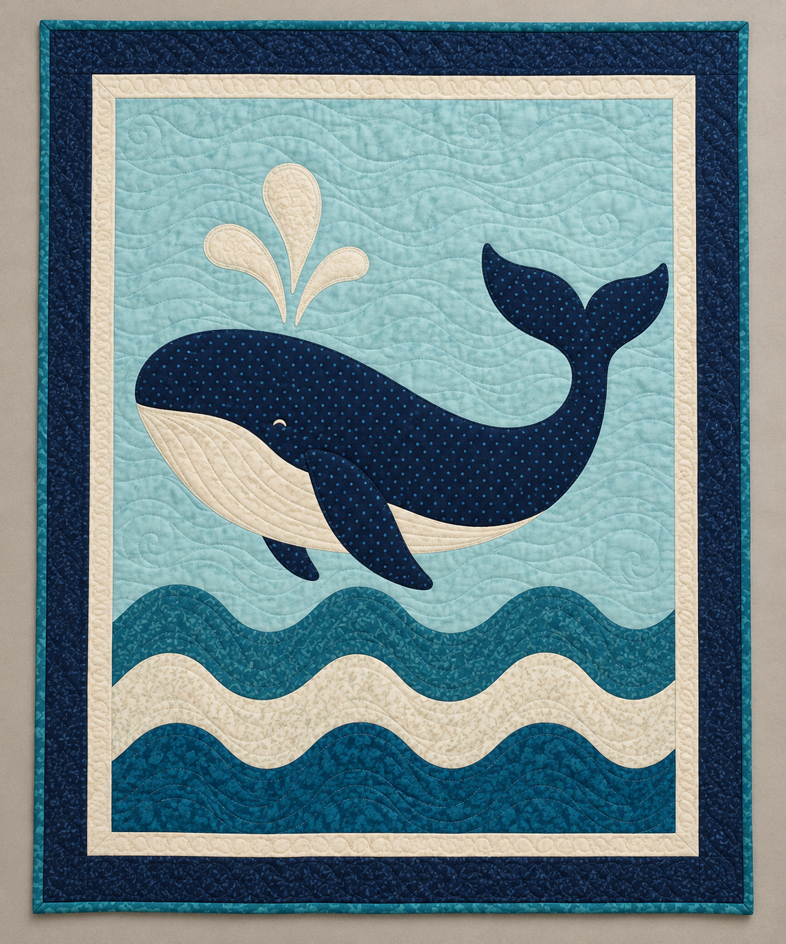 Whale and Waves TD101026063 Quilt Blanket