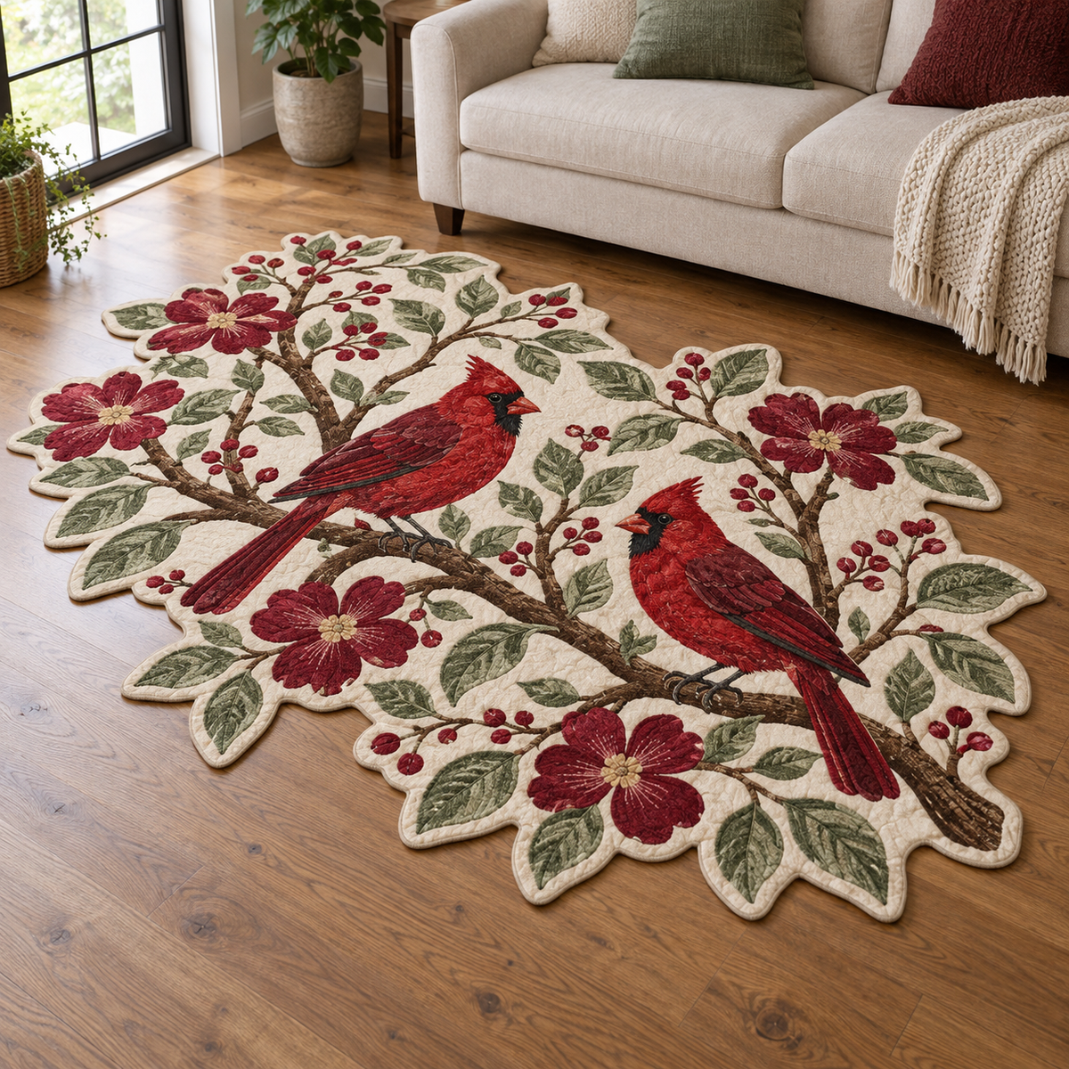 Cardinal Blossom Canopy TD131026071 Custom Shape Area Rug