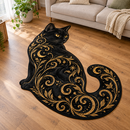 Golden Spiral Cat TD131026079 Custom Shape Area Rug