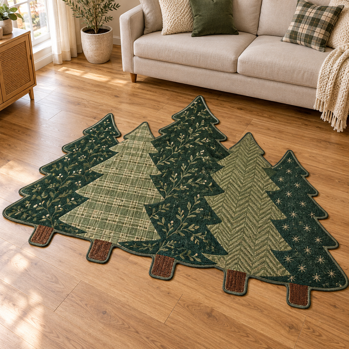 Scandinavian Tree Line TD131026080 Custom Shape Area Rug