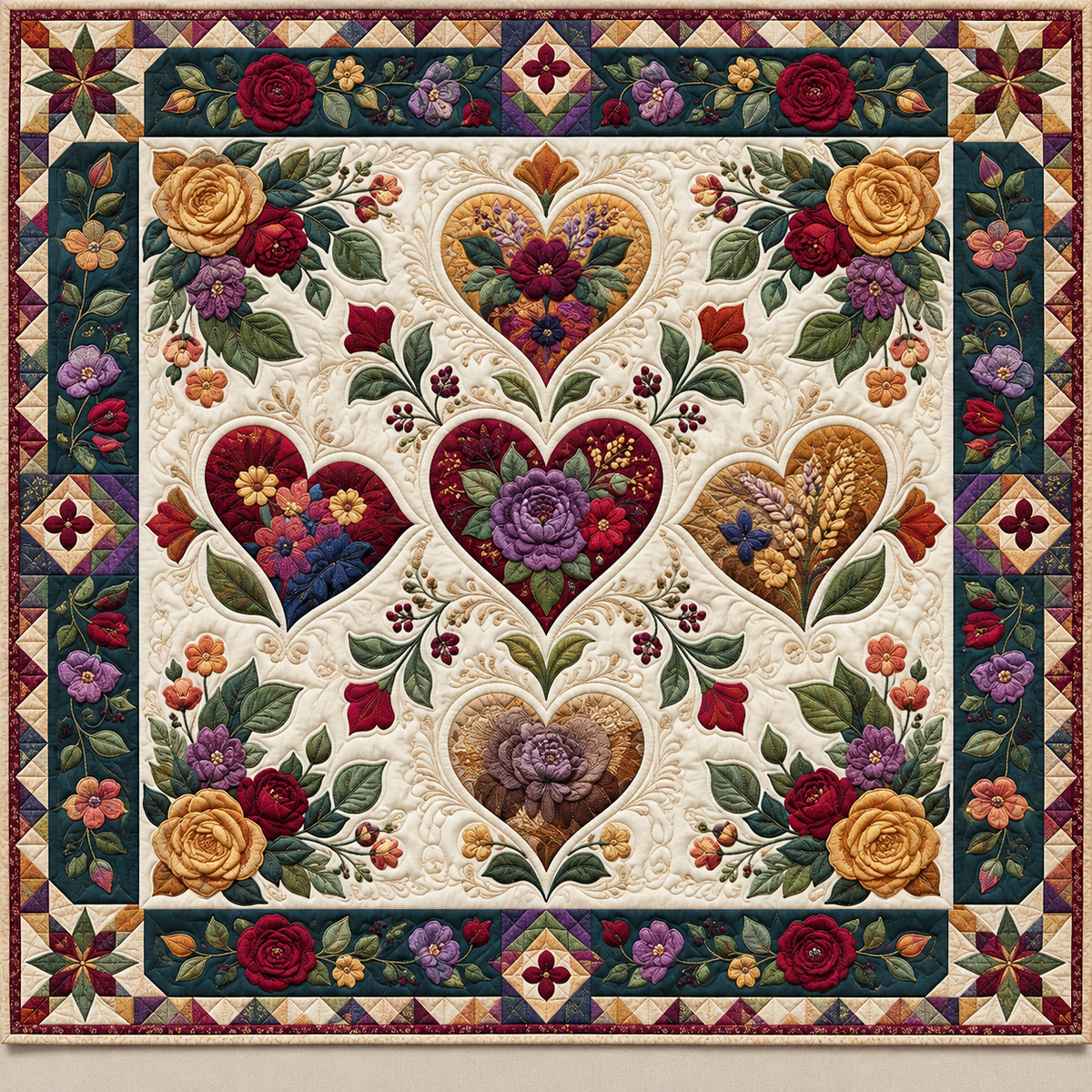 Blooming Heart Garden TD141026582 Quilt Blanket