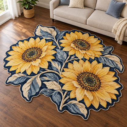 Moonlight Sunflowers TD131026085 Custom Shape Area Rug