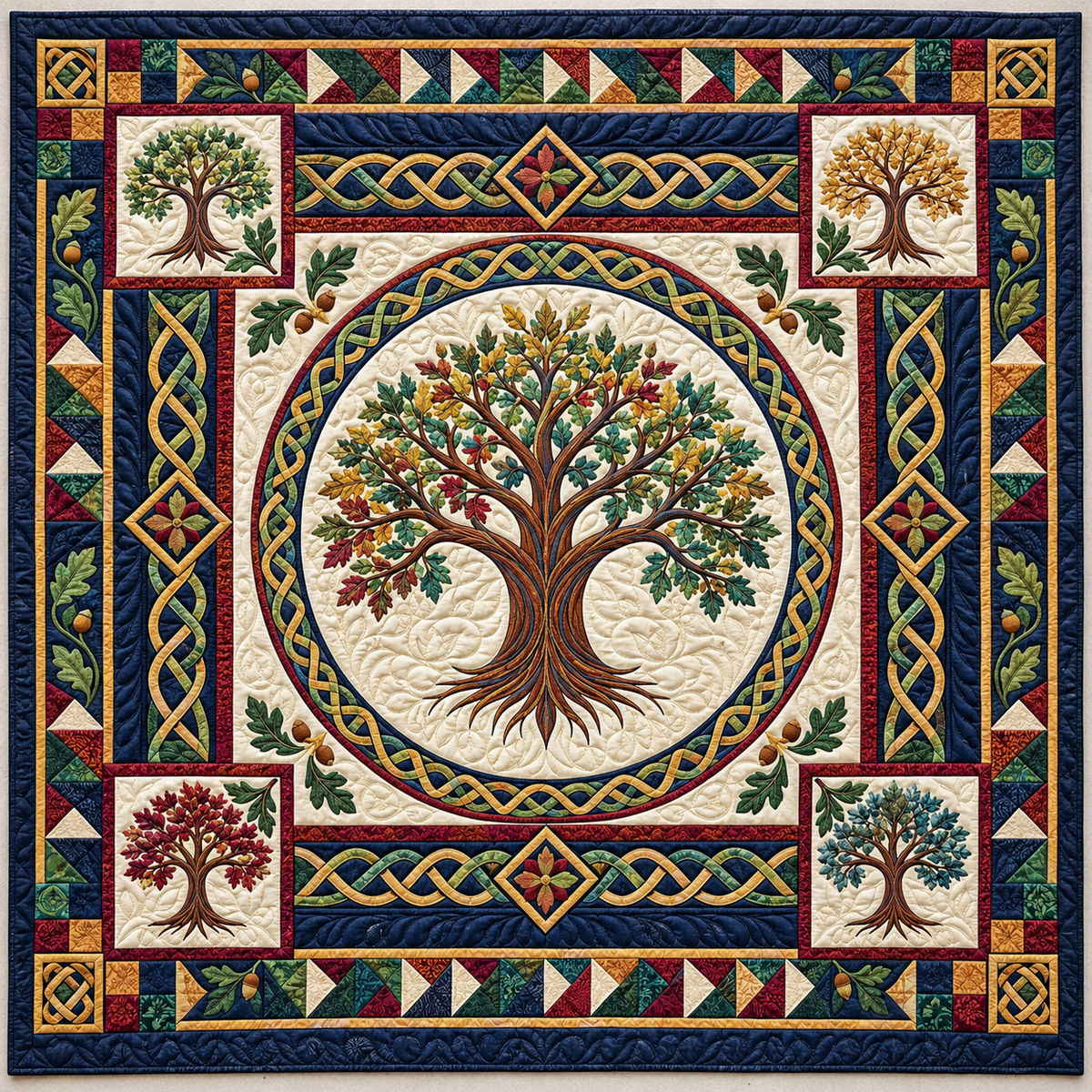 Celtic Seasonal Trees TD141026585 Quilt Blanket