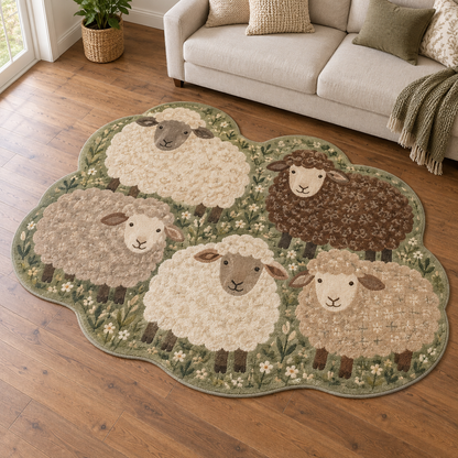 Rustic Sheep TD131026093 Custom Shape Area Rug