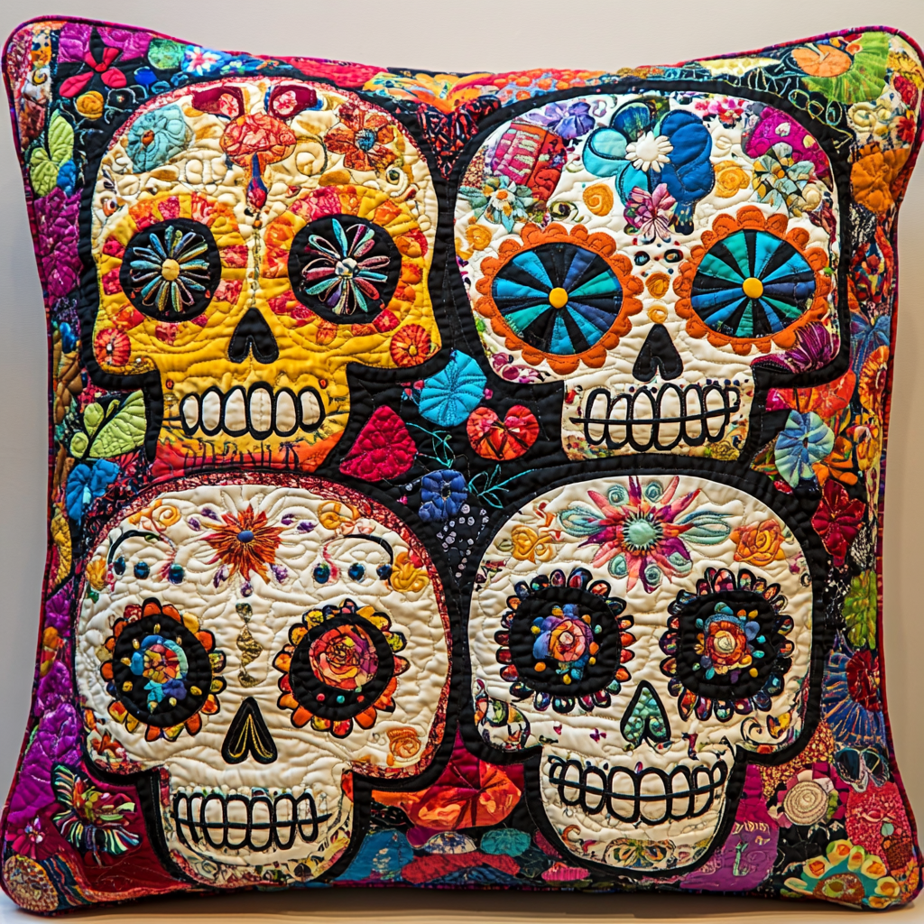 Sugar Skull TAI181024570 Quilted Pillow Case