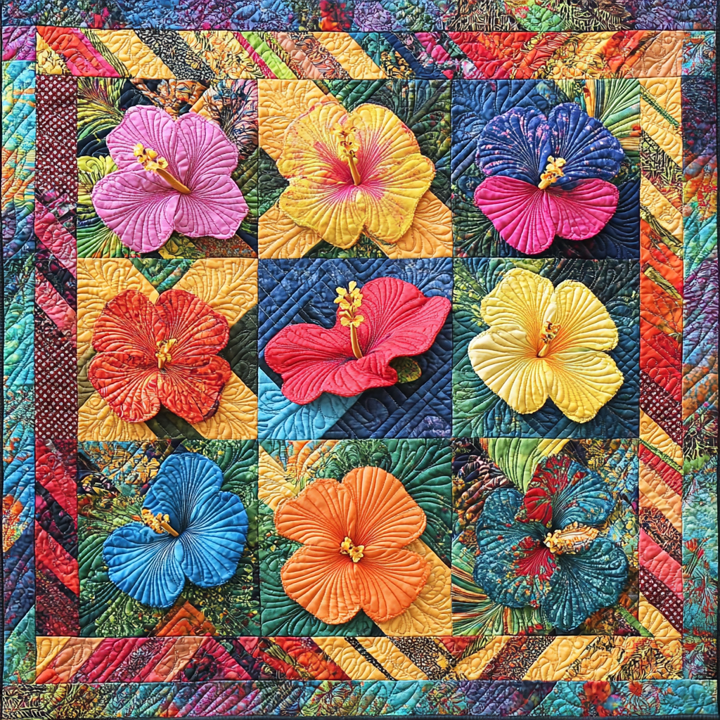 Hibiscus Flower DAI181124071 Quilt Blanket