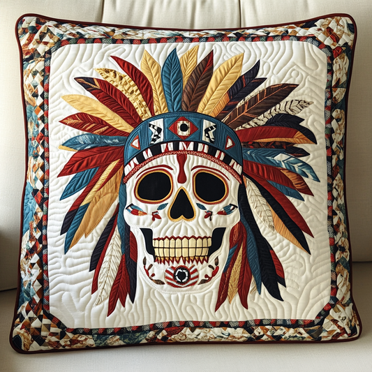 Native American Skull DAI301224167 Quilted Pillow Case