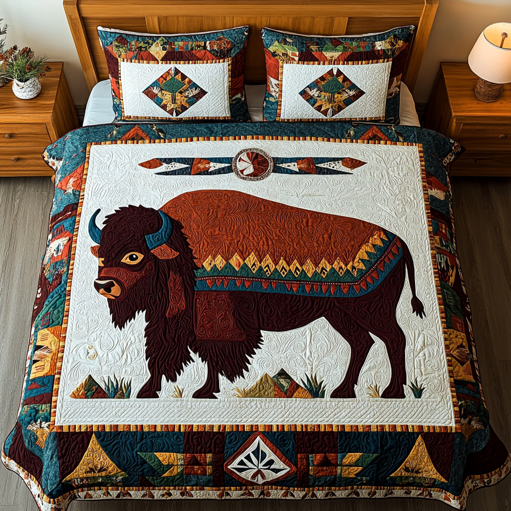 Native American Bison DAI301224247 Quilt Bedding Set