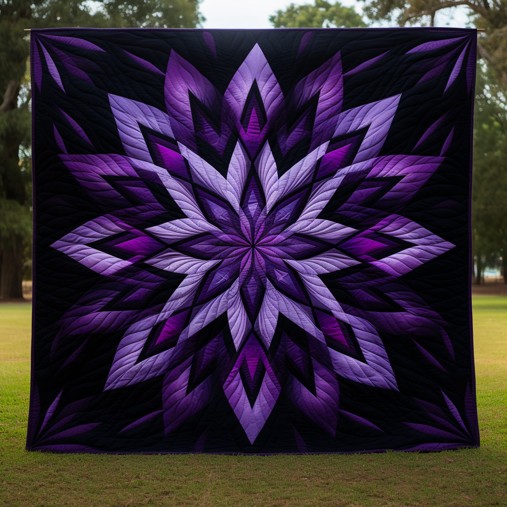 Purple Flower TAI080824154 Quilt Blanket