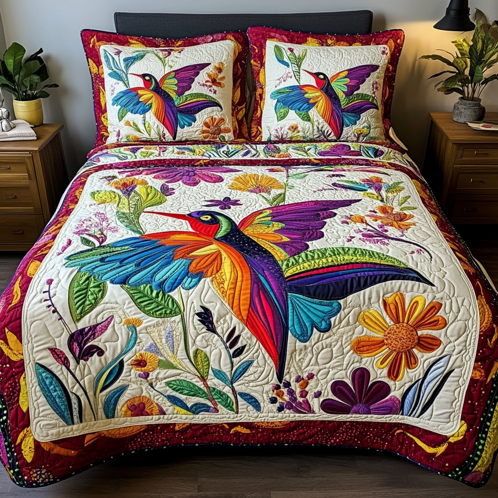 Hummingbird DAI190824326 Quilt Bedding Set