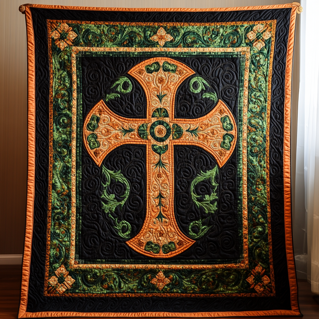 Celtic Christian Cross DAI231124061 Quilt Blanket