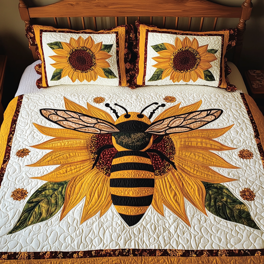 Sunflower Bee DAI040924029 Quilt Bedding Set