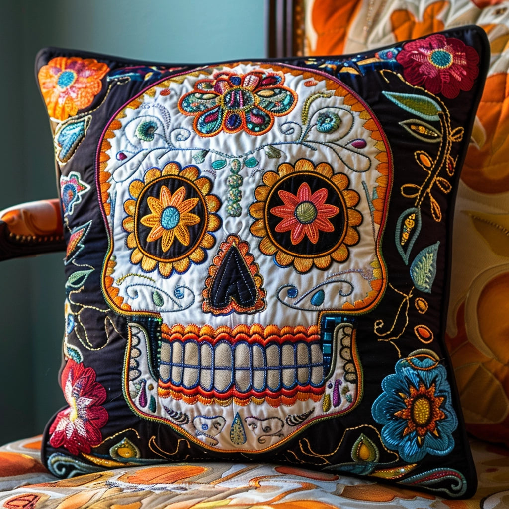 Sugar Skull TAI240424220 Quilted Pillow Case