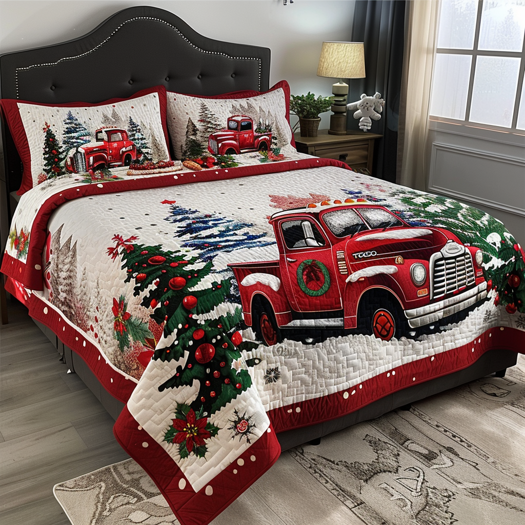 Christmas Truck TAI170724085 Quilt Bedding Set