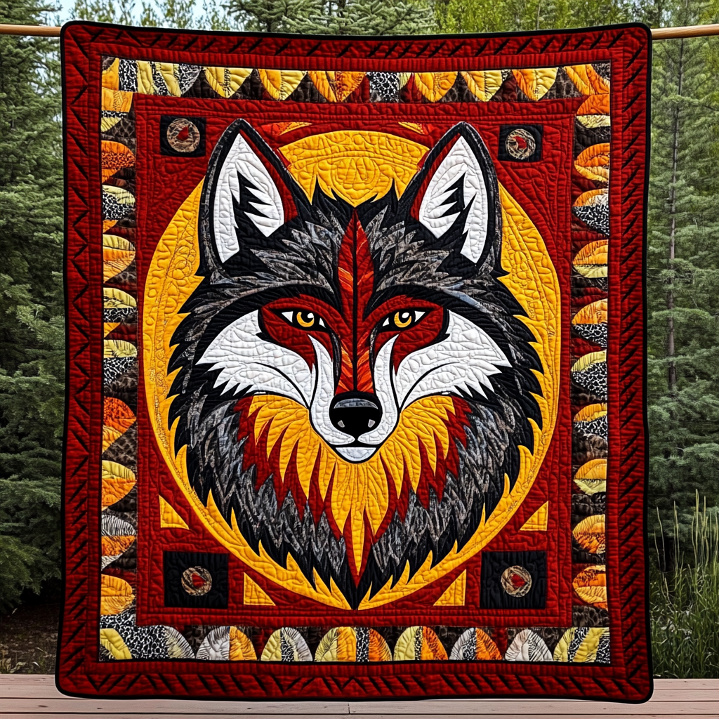 Native American Wolf DAI171224047 Quilt Blanket