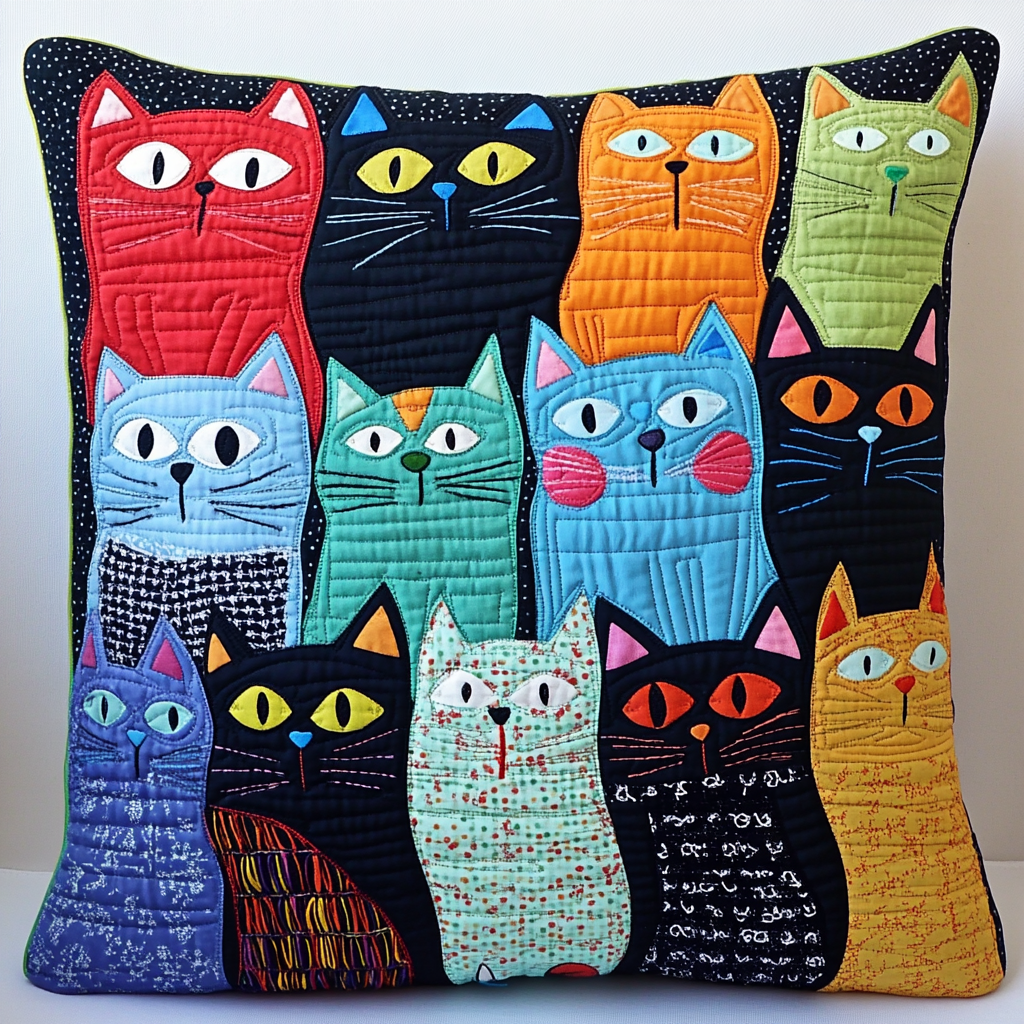 Cat DAI230924098 Quilted Pillow Case