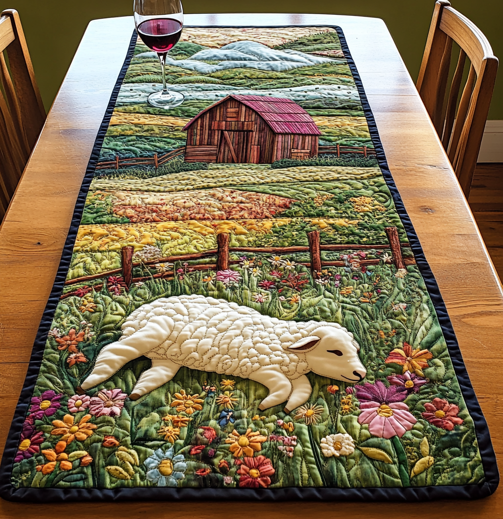 Farm House DAI150125323 Quilted Table Runner