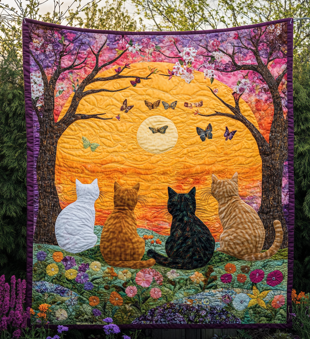 Cat Garden DAI090125215 Quilt Blanket