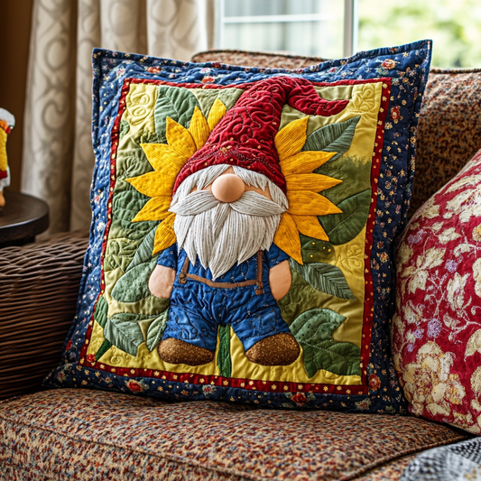 Sunflower Gnome DAI301224140 Quilted Pillow Case