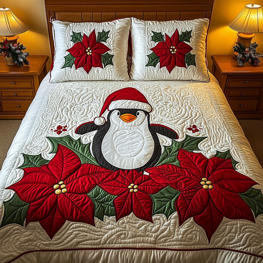 Christmas Penguin TAI201124323 Quilt Bedding Set