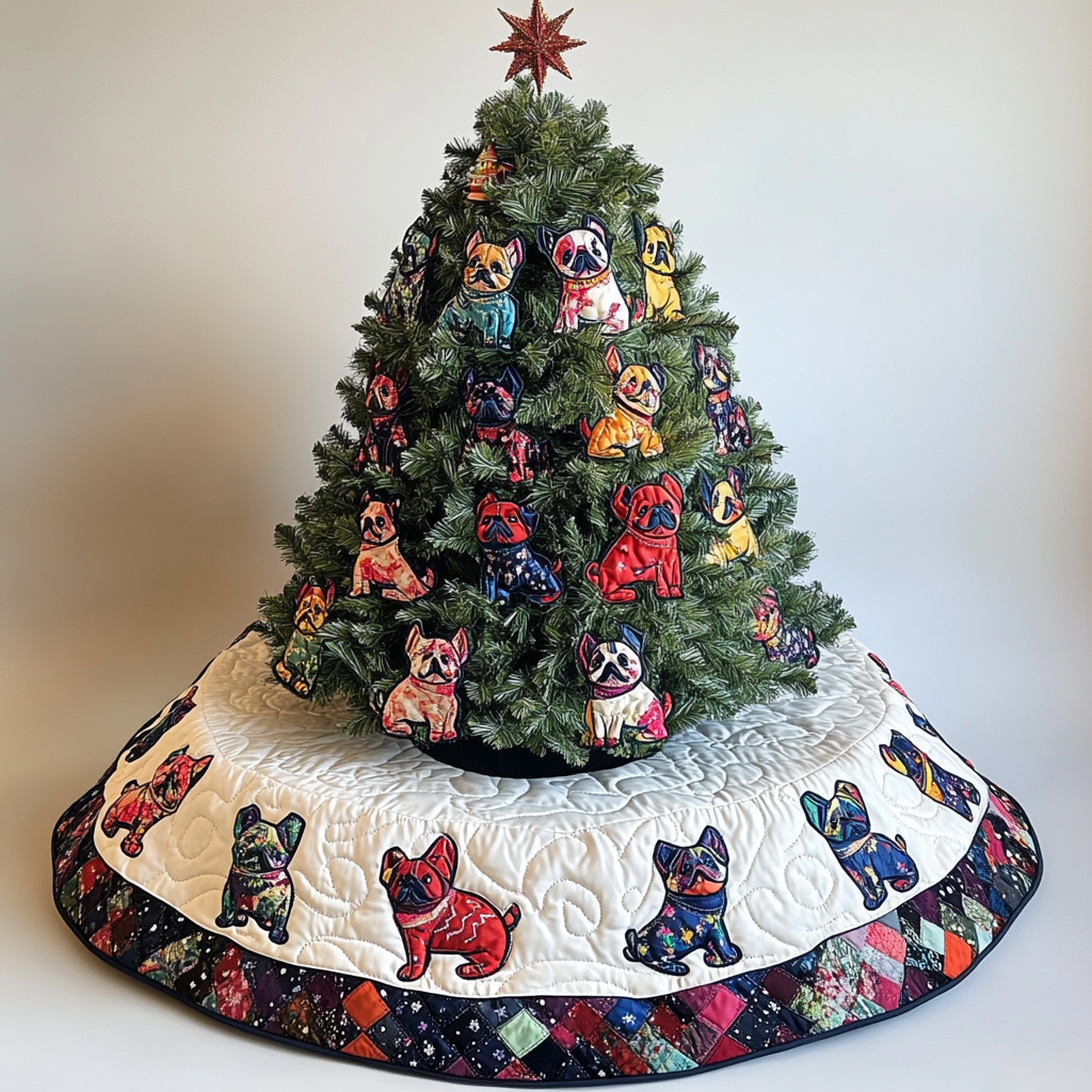 French Bulldog TAI041024142 Quilted Tree Skirt