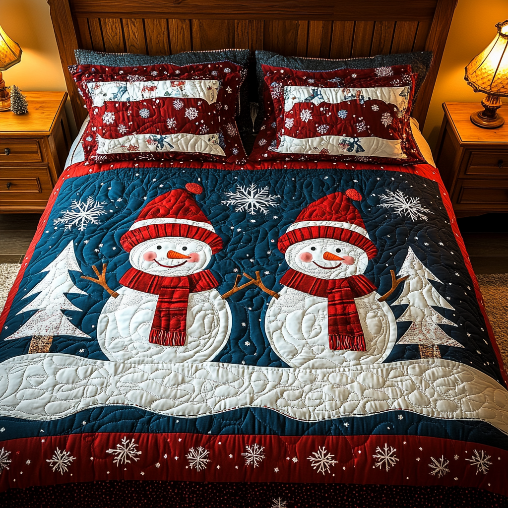 Christmas Snowman TAI141124057 Quilt Bedding Set