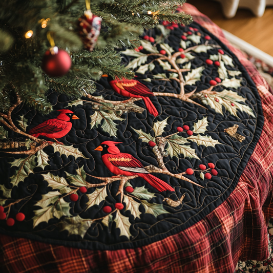 Christmas Cardinal TAI091024323 Quilted Tree Skirt