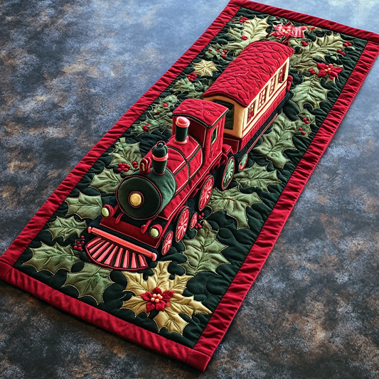 Christmas Train DAI231124152 Quilted Table Runner